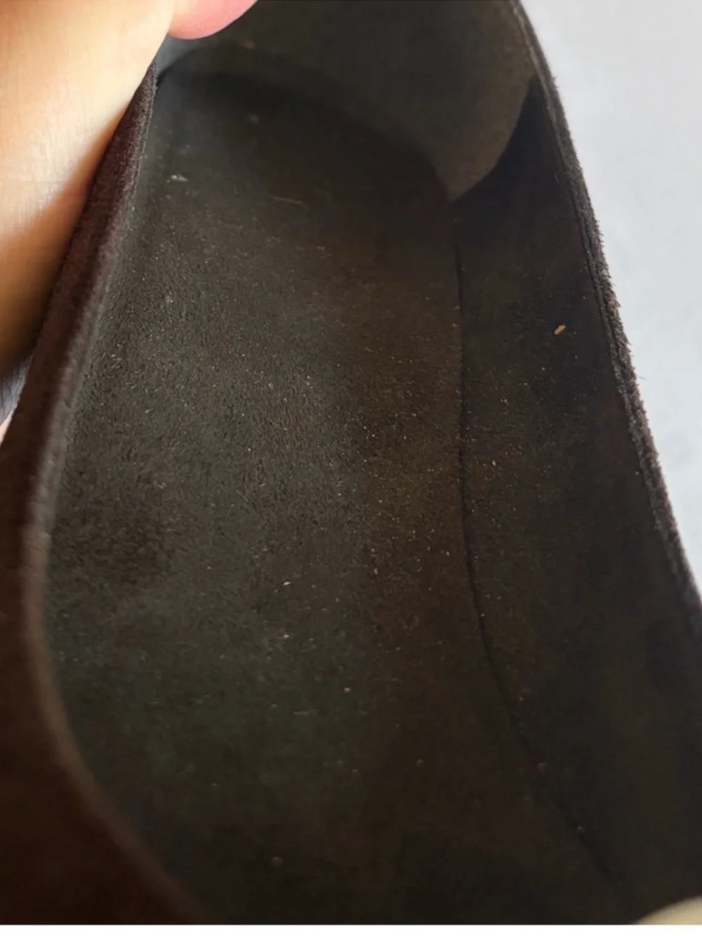 Stuart Weitzman Vintage Brown Suede Gold Block Heel Loafers